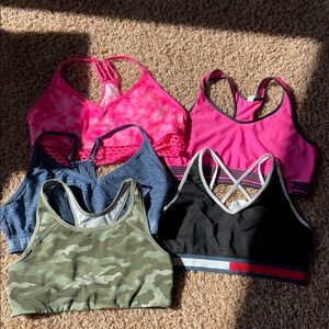 Stylish Women's Sports Bra Set - Pink, Blue, Camo, Black